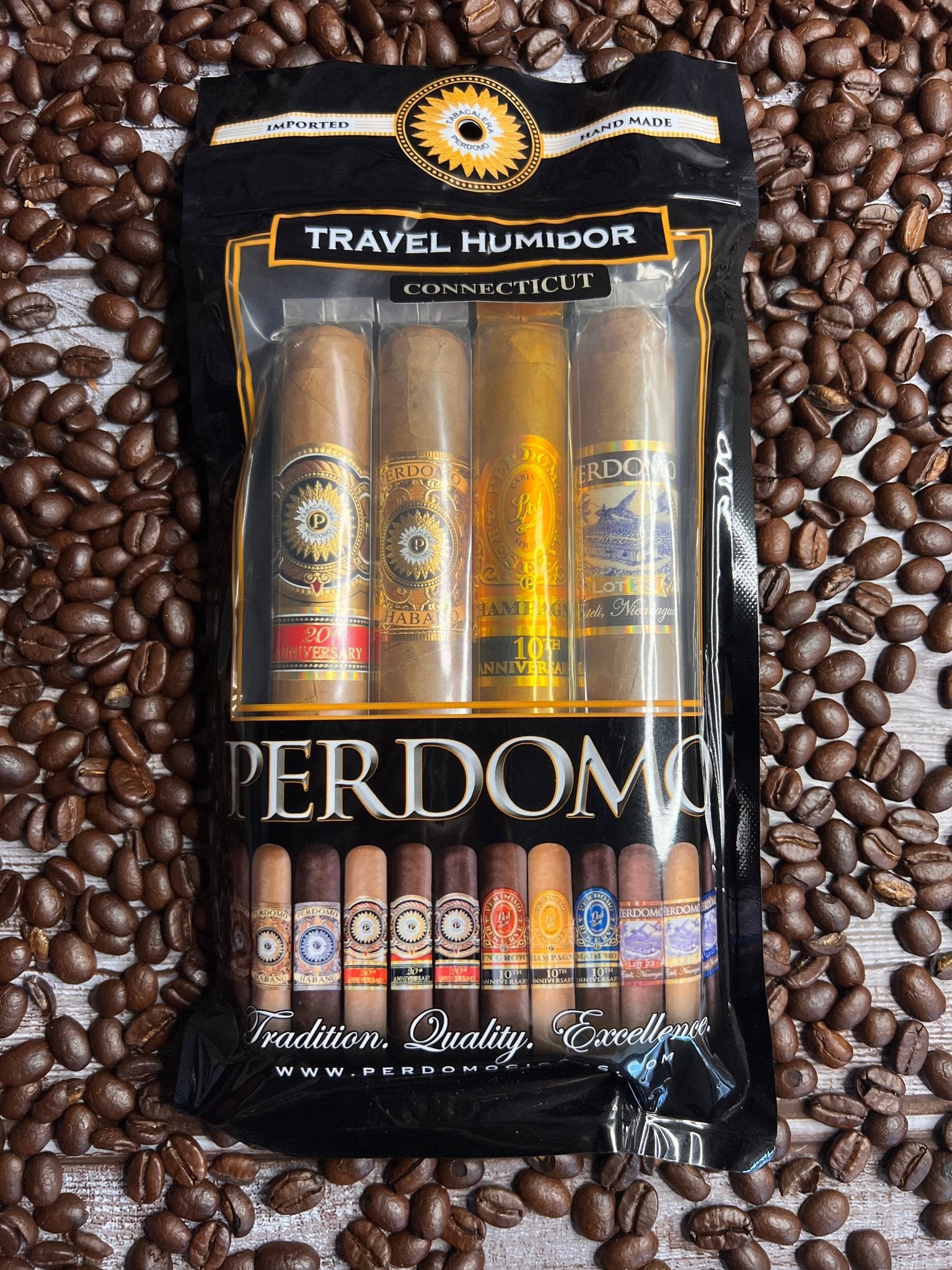 Perdomo Travel Humidor Assorted Connecticut– 4 - Cigar Sampler - Cigar 30